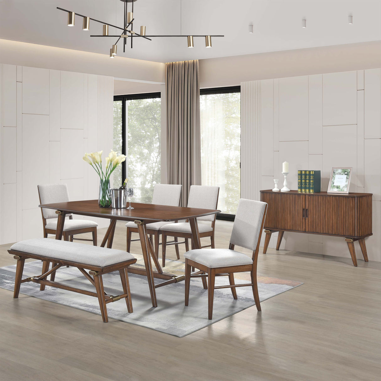 Monroe Walnut Server by Homelegance at Eve Furniture