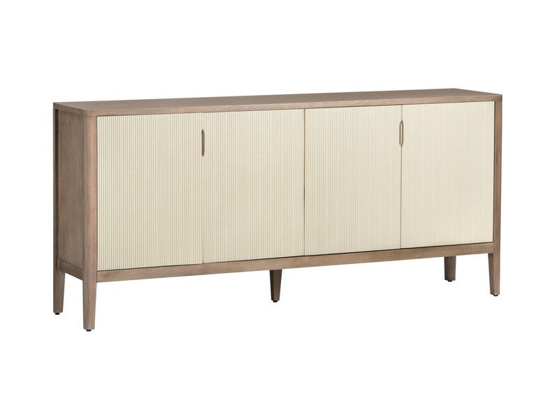 Montclair Brown/Cream Four-Door Sideboard by Crestview at Eve Furniture
