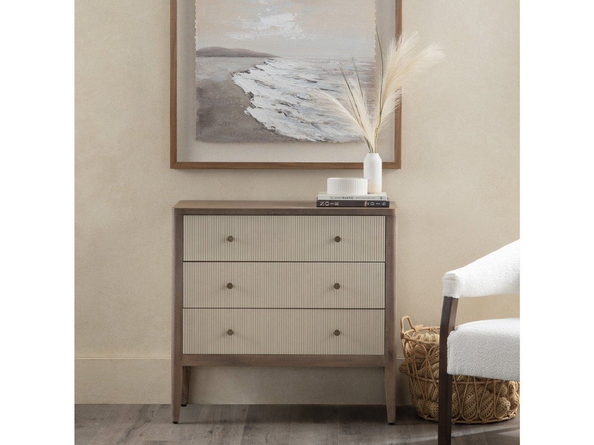 Montclair Brown/Cream Three-Drawer Chest by Crestview at Eve Furniture