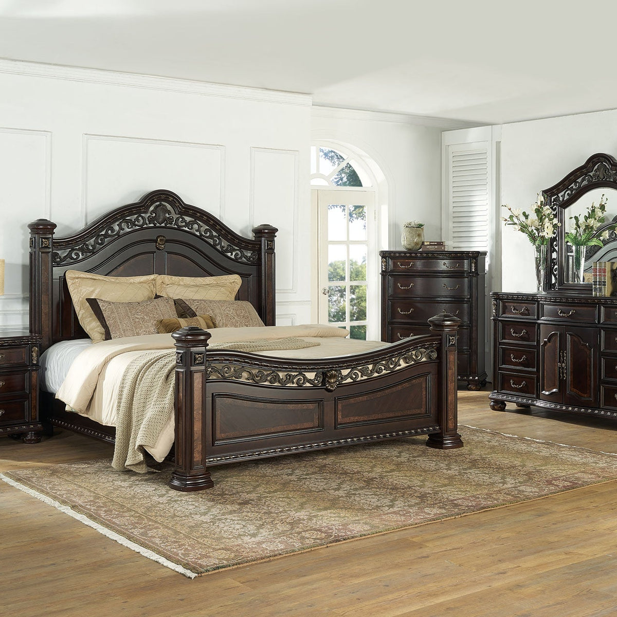 Monte Carlo Cherry Poster Bedroom Set - Eve Furniture