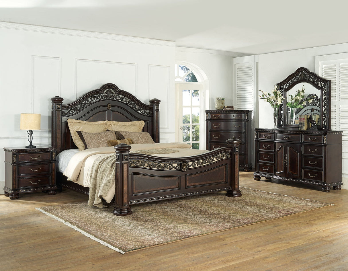 Monte Carlo Cherry Poster Bedroom Set by Steve Silver at Eve Furniture