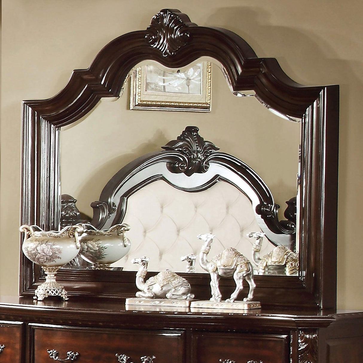 Monte Vista Brown Cherry Mirror by Furniture of America at Eve Furniture