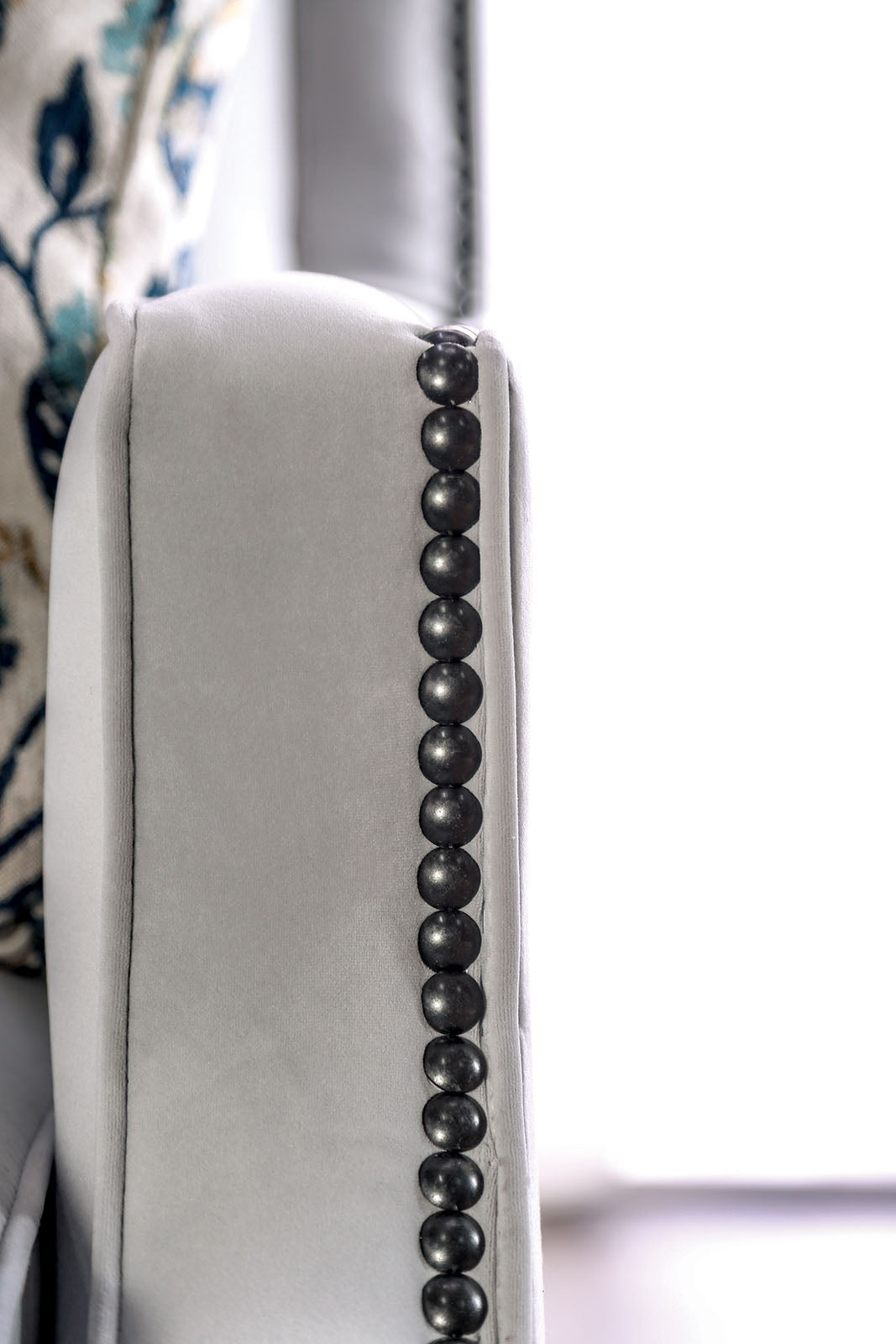 Montecelio Light Gray/Navy Sofa & Loveseat by Furniture of America at Eve Furniture