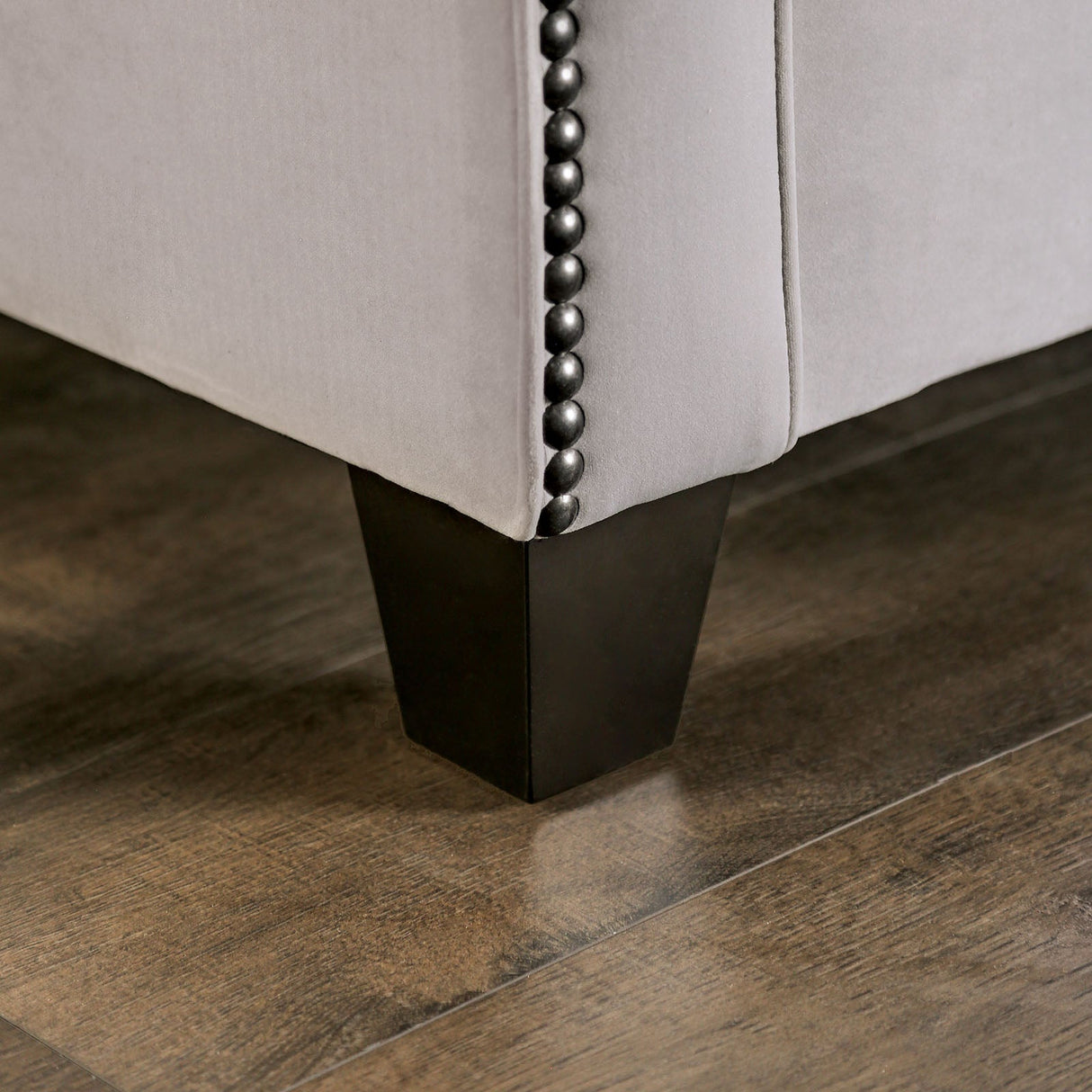 Montecelio Light Gray/Navy Sofa & Loveseat by Furniture of America at Eve Furniture