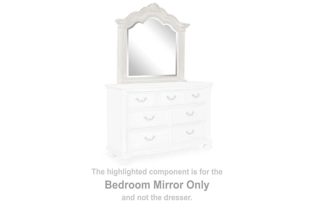 Montelaine Antique White Bedroom Mirror by Ashley at Eve Furniture
