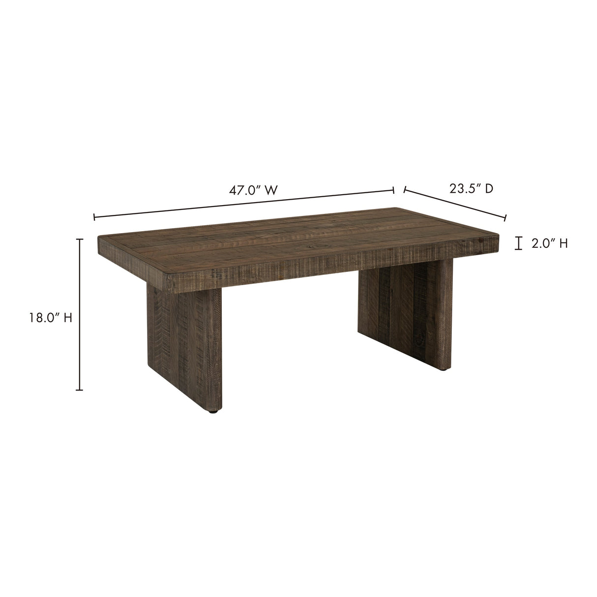 Monterey Aged Brown Coffee Table by Moe's Home at Eve Furniture