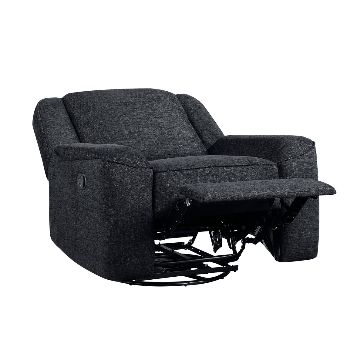 Monterey Ebony Swivel Reclining Chair by Homelegance at Eve Furniture