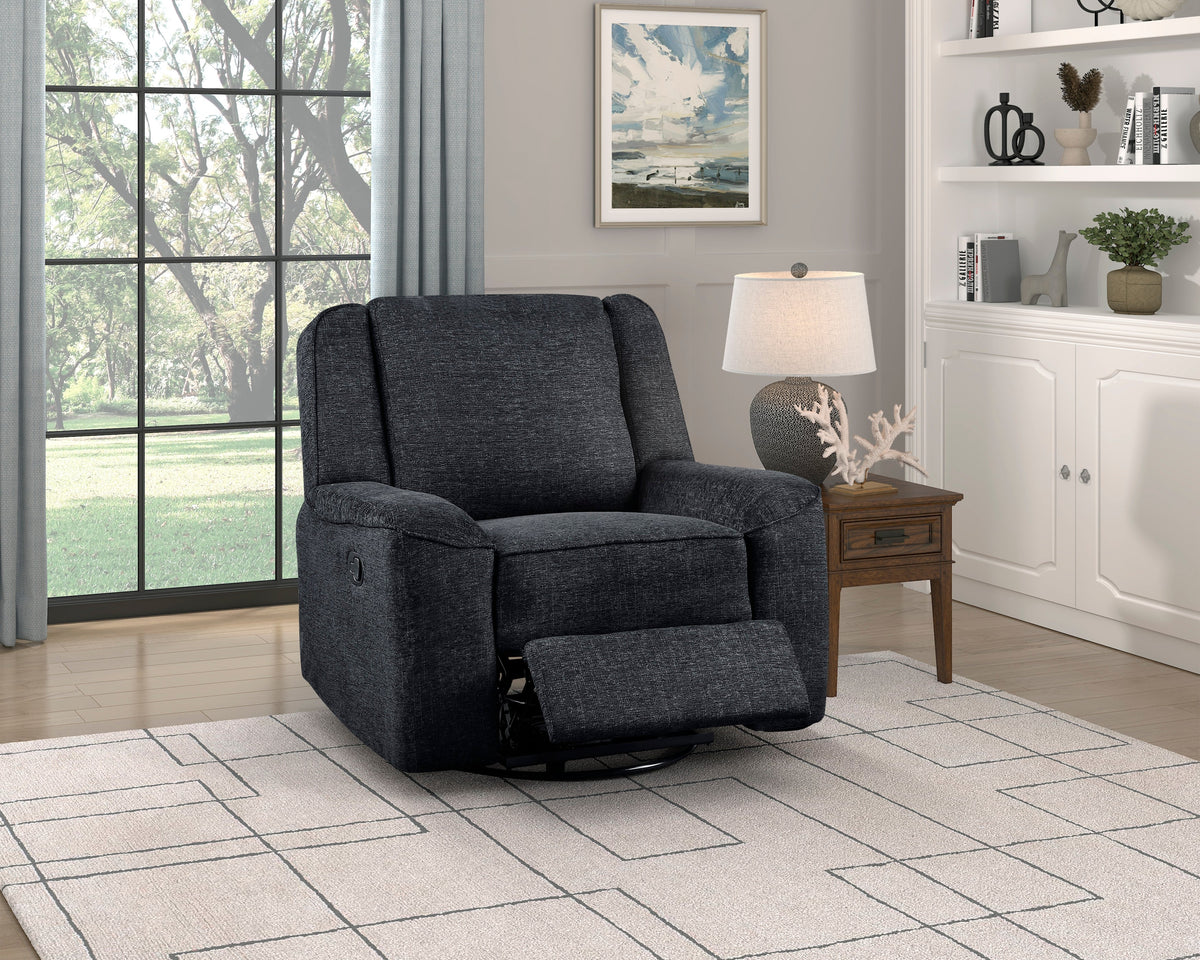 Monterey Ebony Swivel Reclining Chair by Homelegance at Eve Furniture