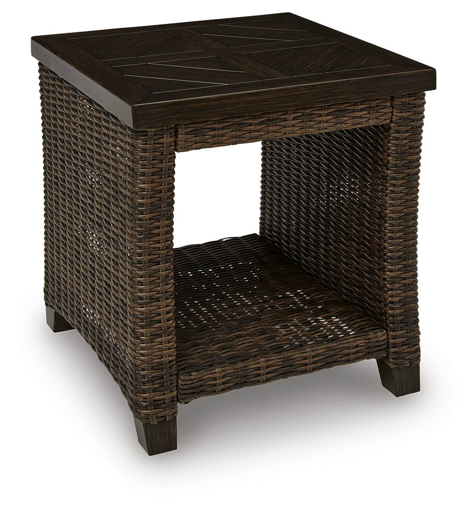 Monterey Point Dark Brown Outdoor End Table by ASHLEY FURNITURE at Eve Furniture