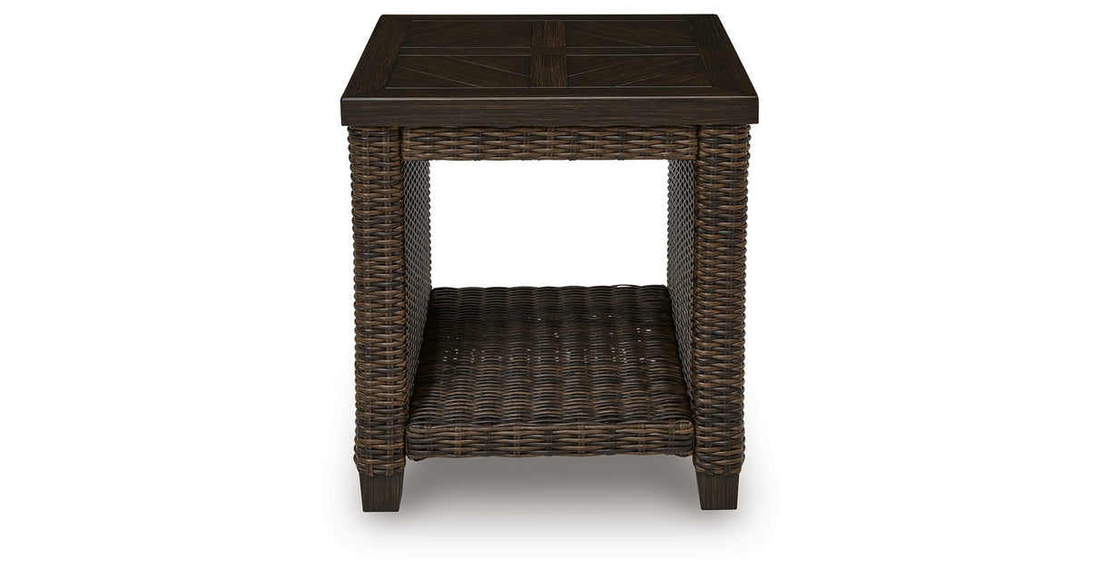 Monterey Point Dark Brown Outdoor End Table by ASHLEY FURNITURE at Eve Furniture