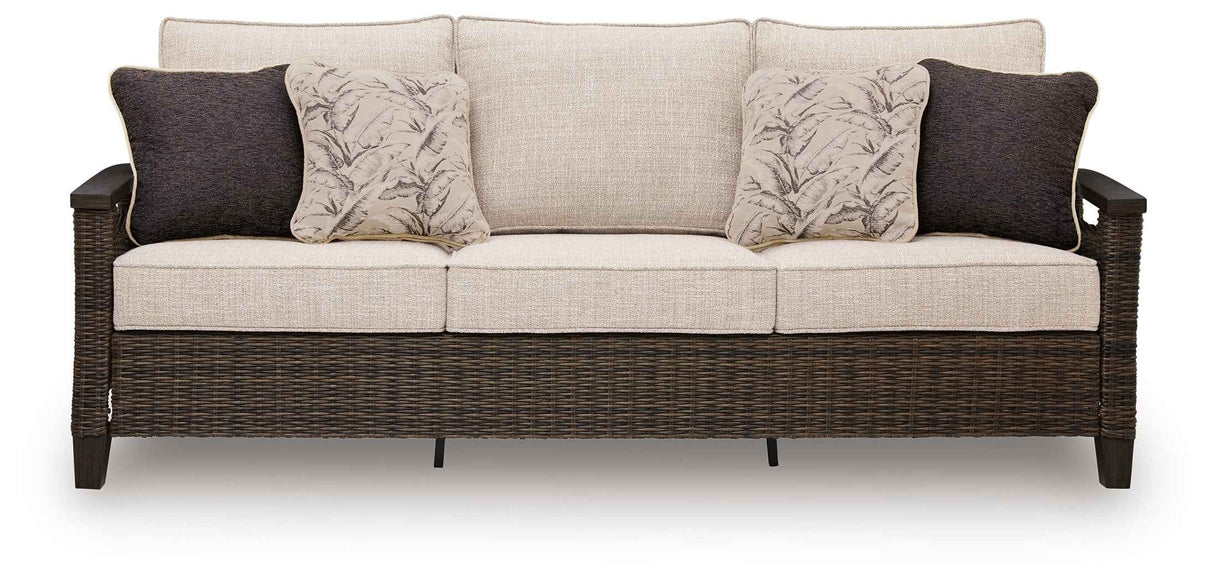 Monterey Point Dark Brown Outdoor Sofa and Loveseat by Ashley at Eve Furniture