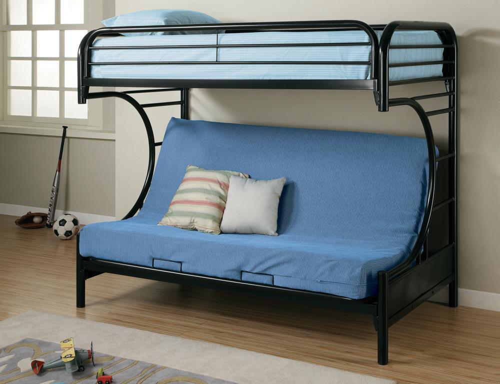 Montgomery Glossy Black Twin over Futon Bunk Bed by Coaster at Eve Furniture