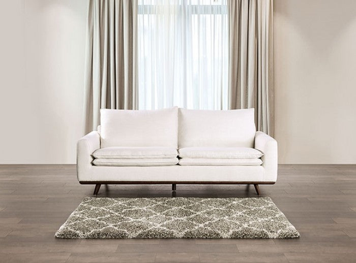 Monthey Dark Brown/Linen White Sofa by Furniture of America at Eve Furniture