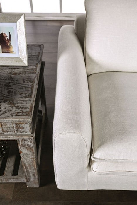 Monthey Dark Brown/Linen White Sofa by Furniture of America at Eve Furniture