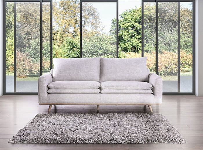 Monthey Oak/Light Gray Sofa by Furniture of America at Eve Furniture