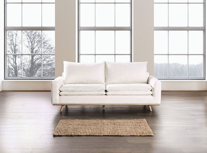 Monthey Oak/Linen White Sofa by Furniture of America at Eve Furniture