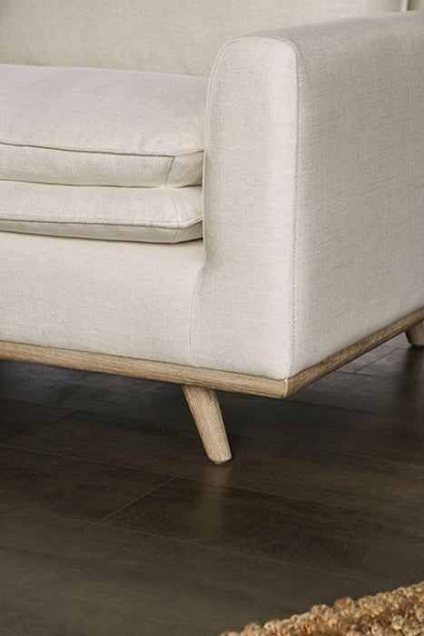 Monthey Oak/Linen White Sofa by Furniture of America at Eve Furniture