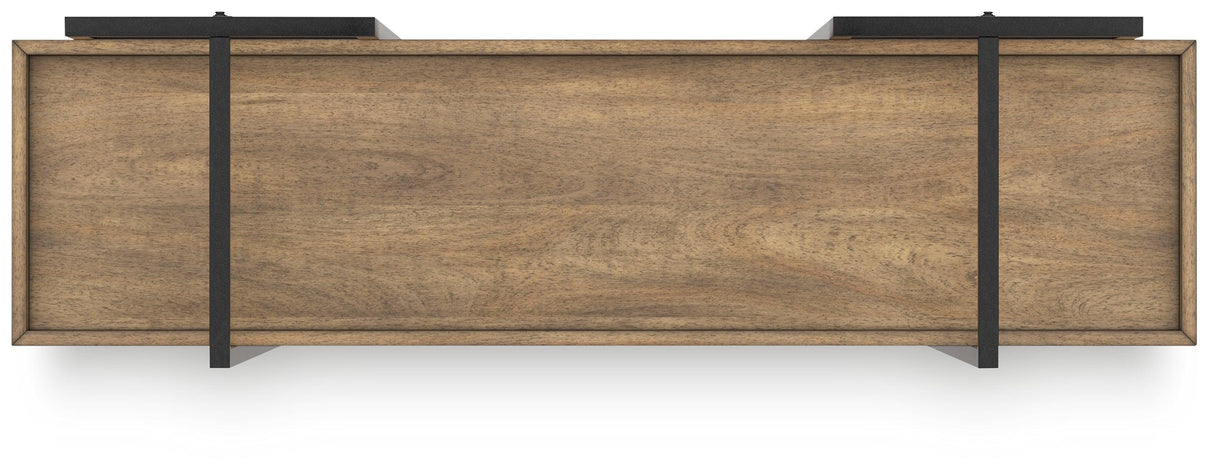 Montia Light Brown 76" Bookcase by Ashley at Eve Furniture