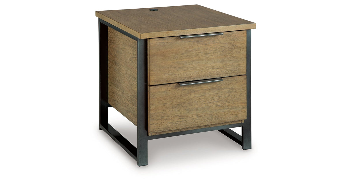 Montia Light Brown End Table by Ashley at Eve Furniture