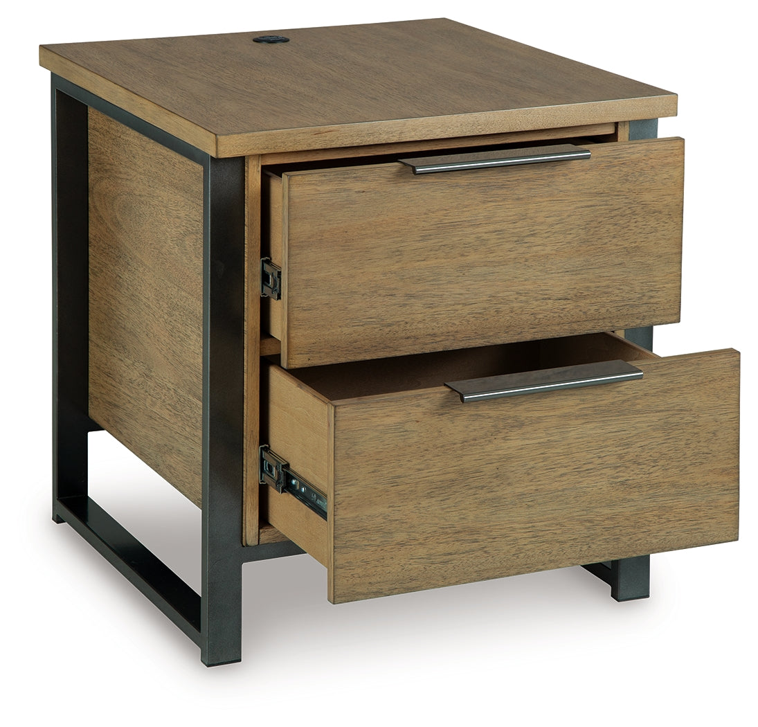 Montia Light Brown End Table by Ashley at Eve Furniture