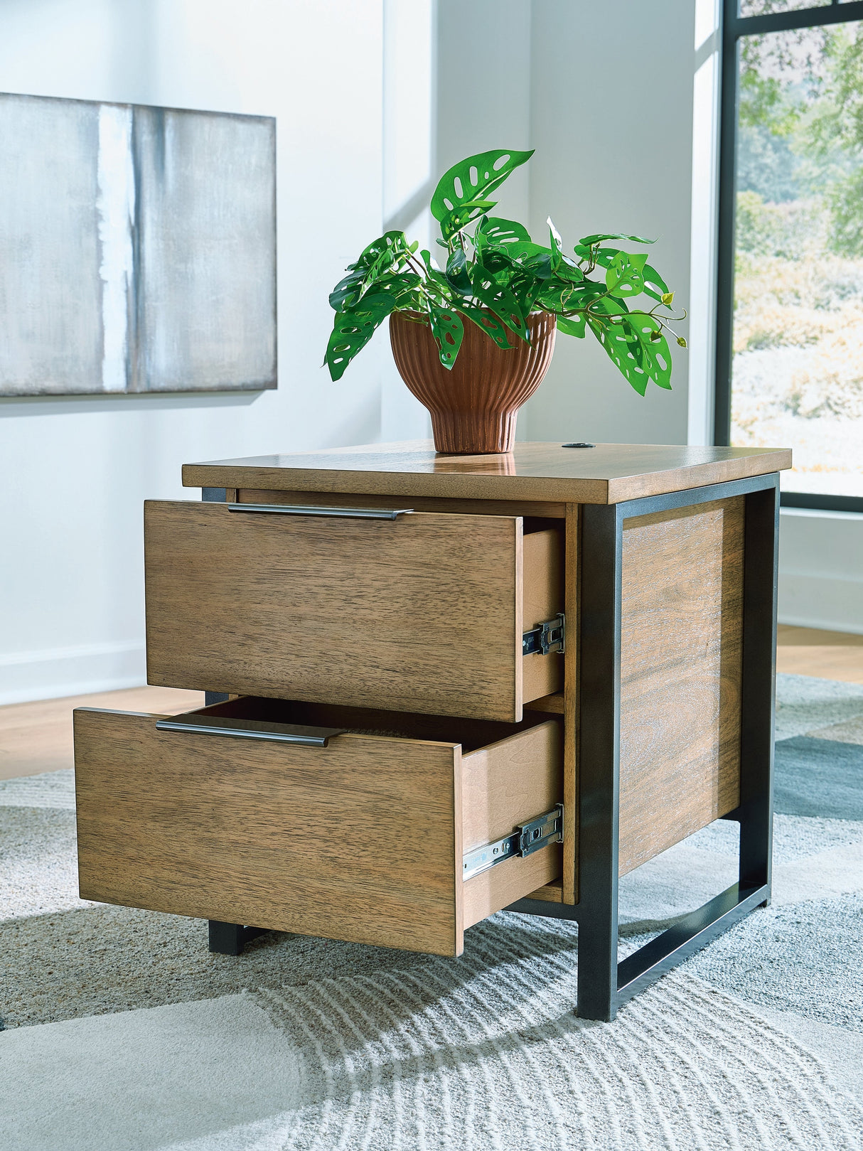 Montia Light Brown End Table by Ashley at Eve Furniture