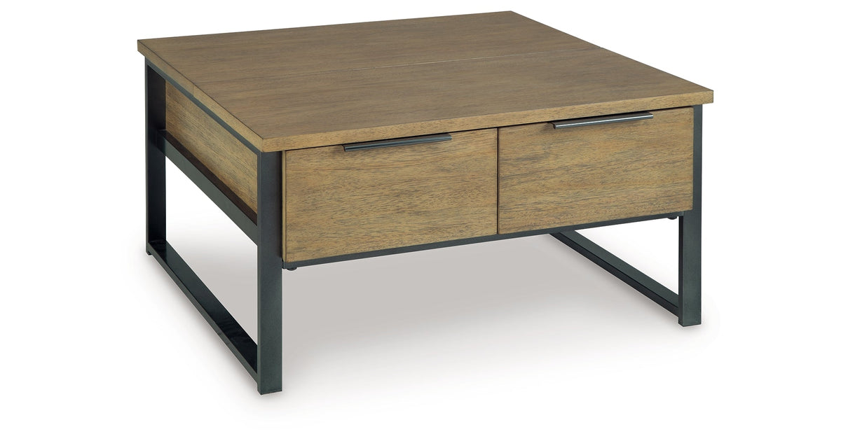 Montia Light Brown Lift-Top Coffee Table by Ashley at Eve Furniture