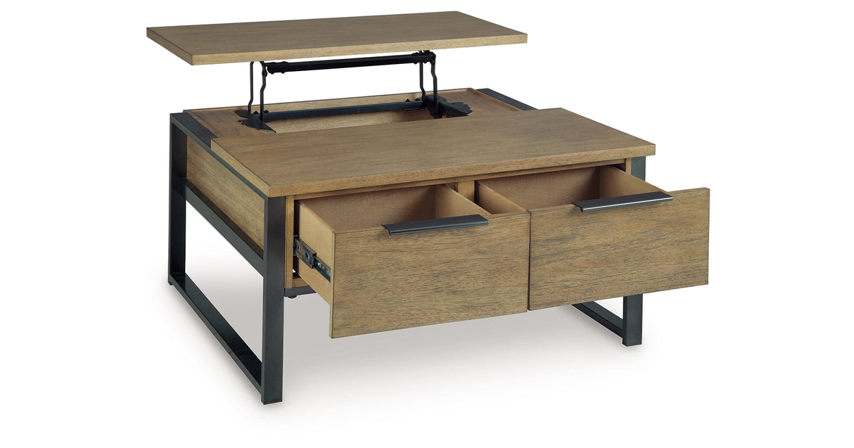 Montia Light Brown Lift-Top Coffee Table by Ashley at Eve Furniture