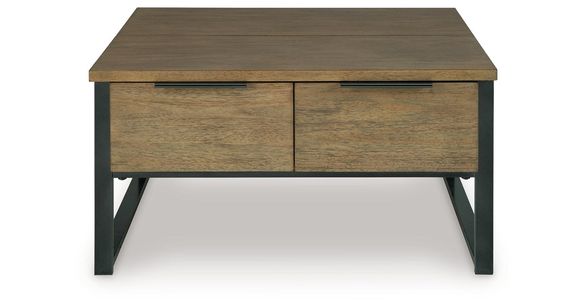 Montia Light Brown Lift-Top Coffee Table by Ashley at Eve Furniture