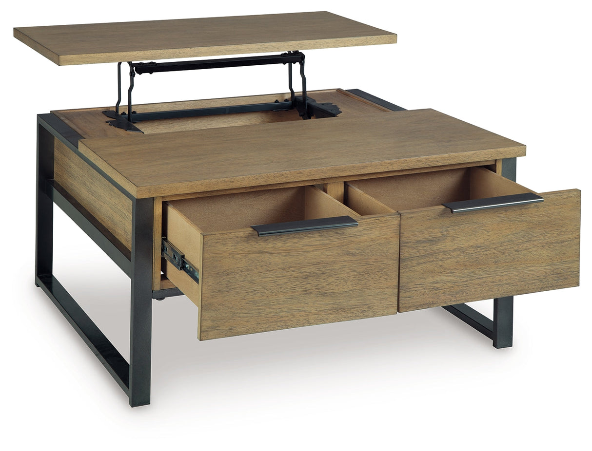Montia Light Brown Lift-Top Coffee Table by Ashley at Eve Furniture