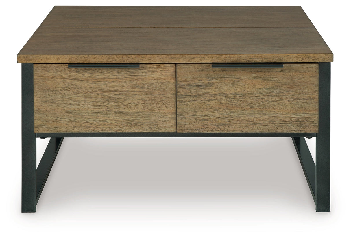 Montia Light Brown Lift-Top Coffee Table by Ashley at Eve Furniture