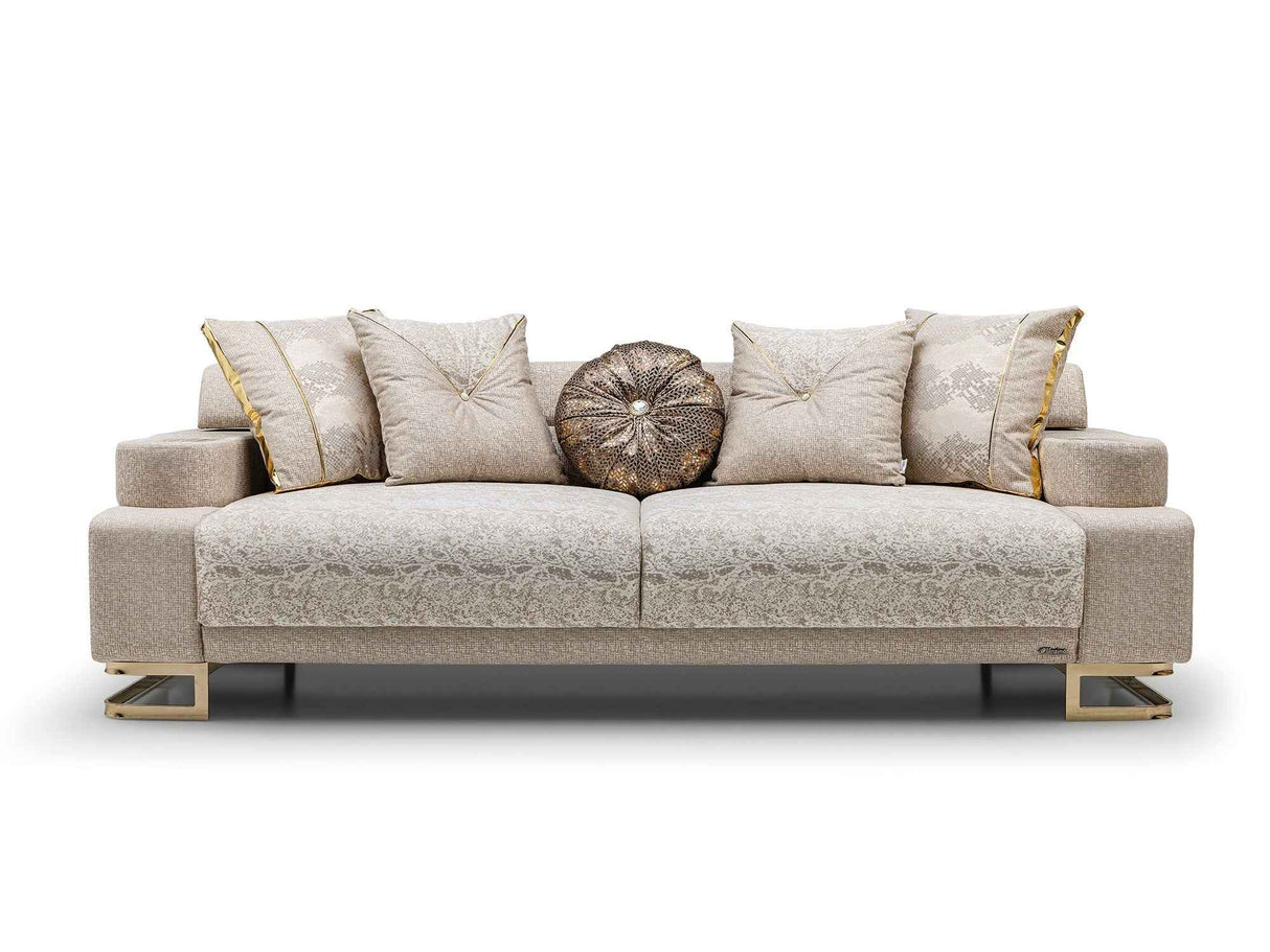 Monza 3-pieces (Sofa & Loveseat & Chair) Livingroom Set in Cream