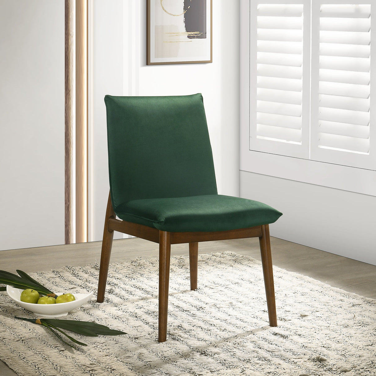 Monza Dark Green Velvet Dining Chair (Set Of 2) by Ashcroft Furniture at Eve Furniture