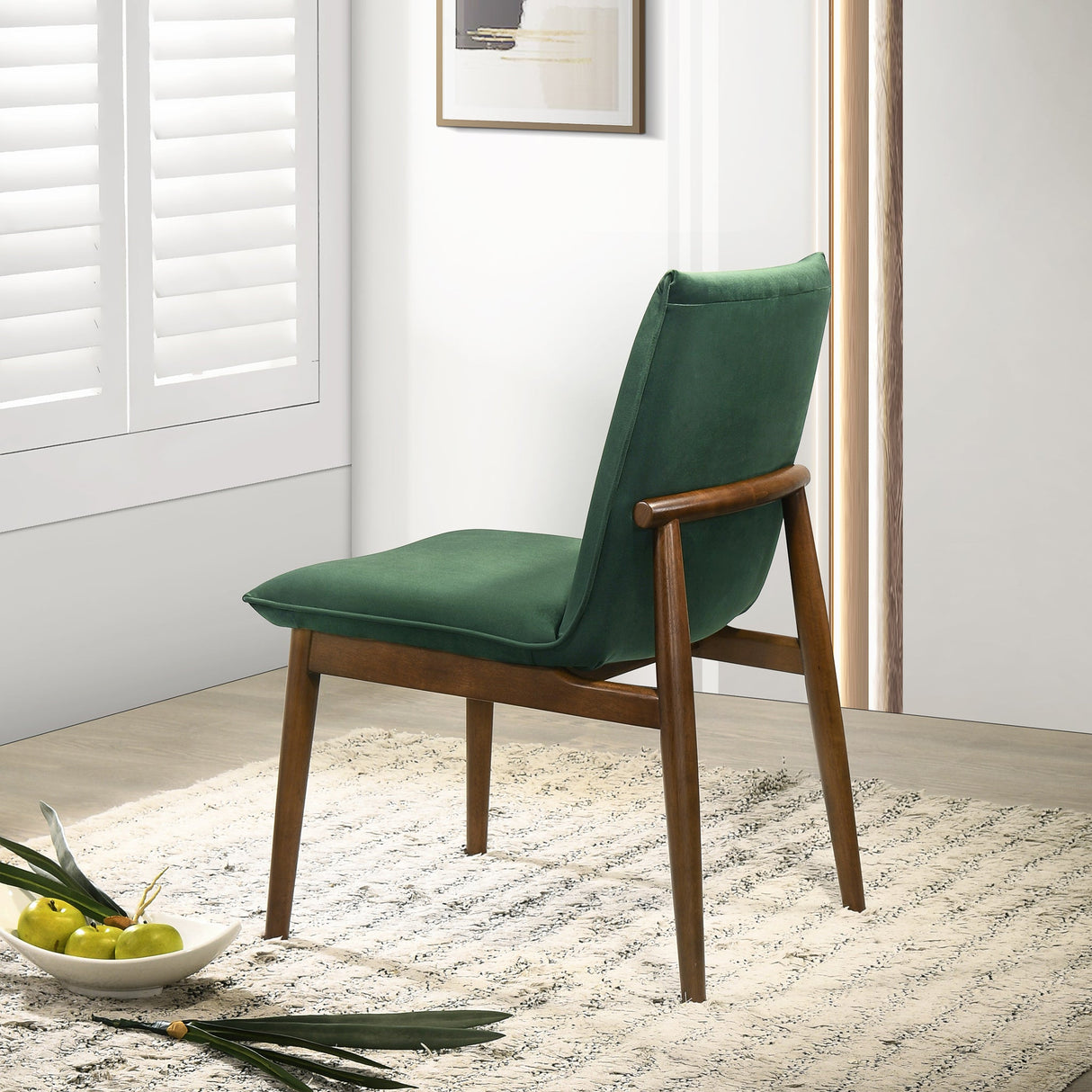 Monza Dark Green Velvet Dining Chair (Set Of 2) by Ashcroft Furniture at Eve Furniture
