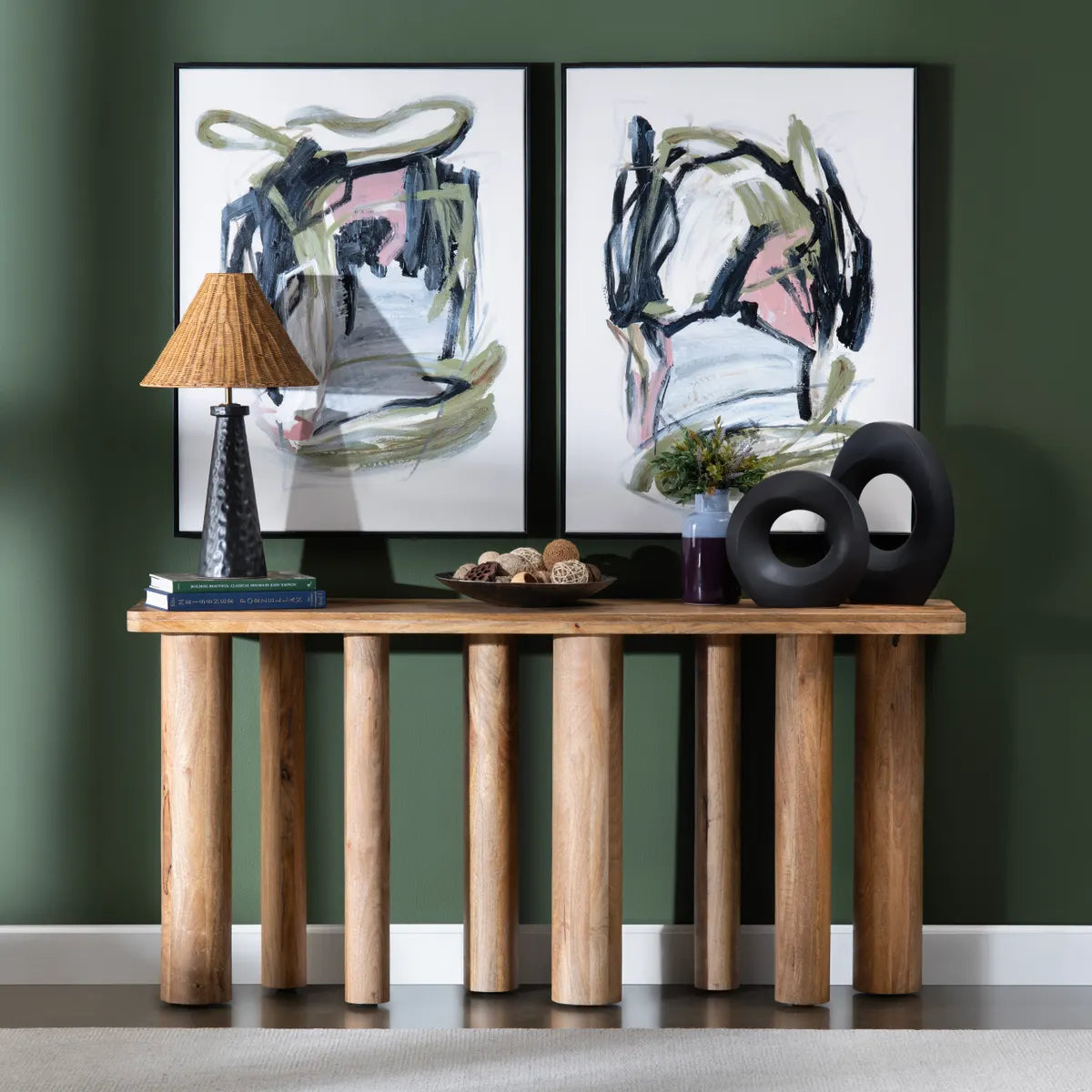 Moody Hues Green/Black Canvas by Crestview at Eve Furniture