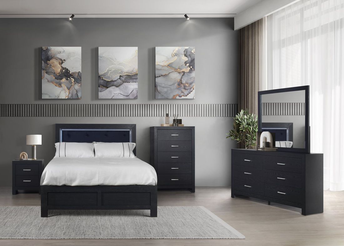 Moonlight Black 5-Piece Bedroom Set by Happy Homes at Eve Furniture