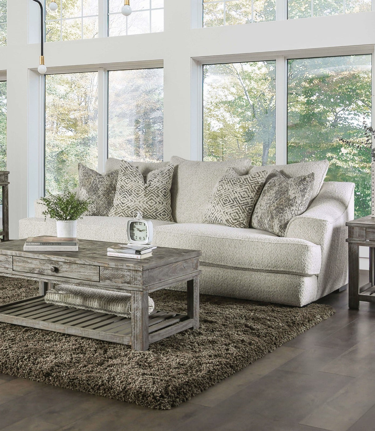 Moorpark Off-White Sofa & Loveseat by Furniture of America at Eve Furniture