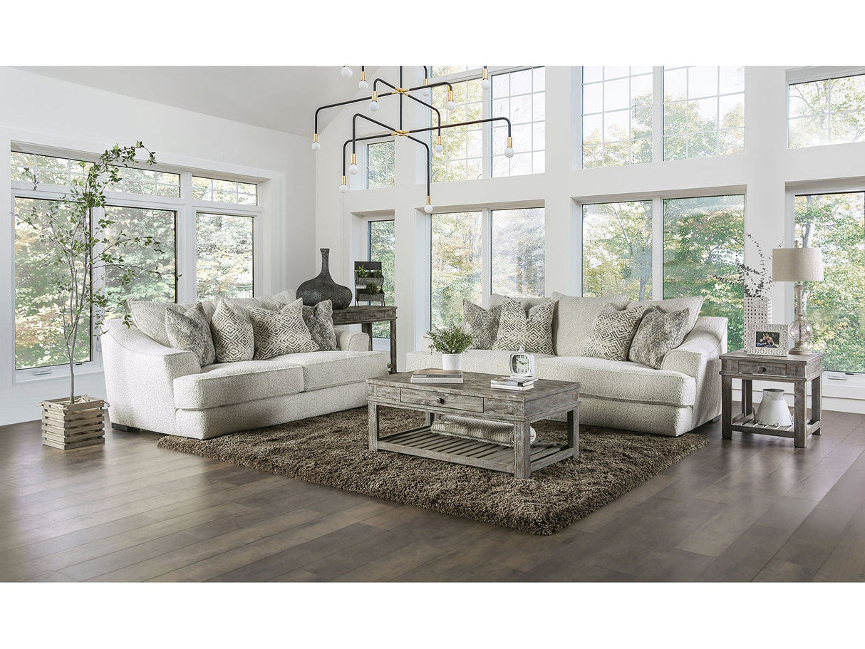 Moorpark Off-White Sofa & Loveseat by Furniture of America at Eve Furniture