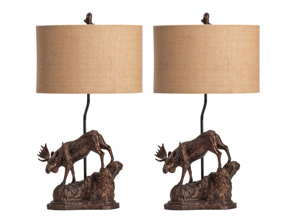 Moose Trail Brown Table Lamp (Set of 2) by Crestview at Eve Furniture