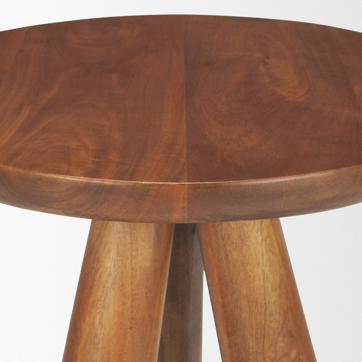 Mora Medium Brown Wood 3-Legged Accent Table by Mercana at Eve Furniture