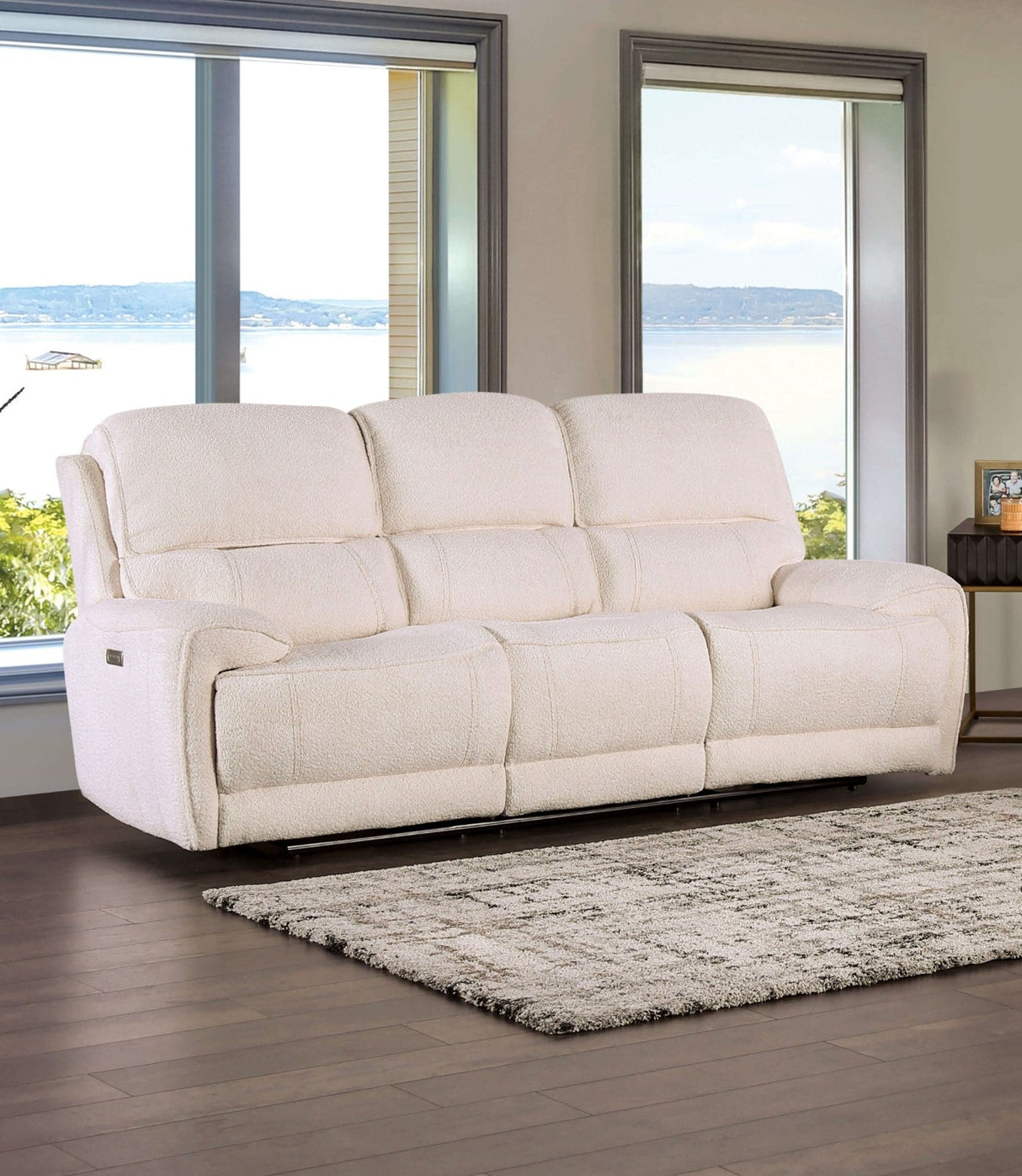 Morcote Beige Power Reclining Sofa & Loveseat by Furniture of America at Eve Furniture