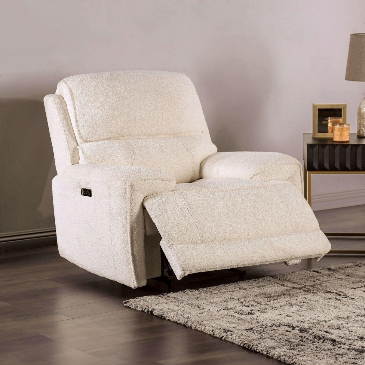 Morcote Beige Power Recliner by Furniture of America at Eve Furniture
