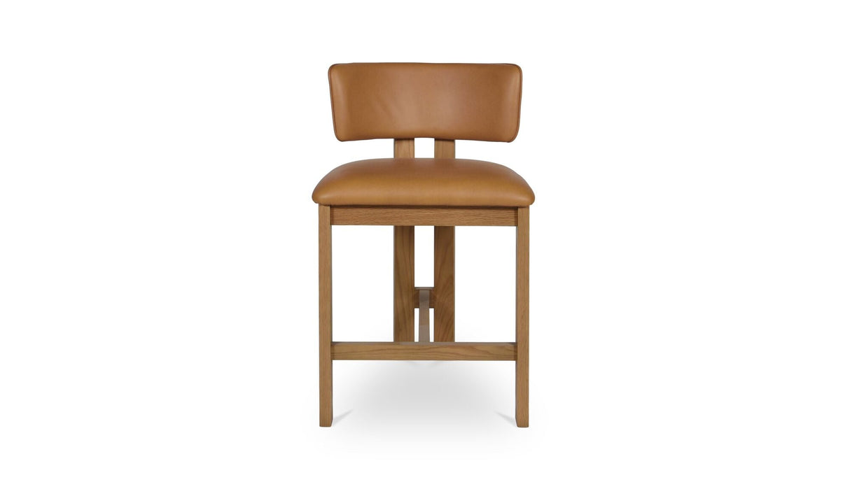 Morel Counter Stool Brown Leather by Moe's Home at Eve Furniture