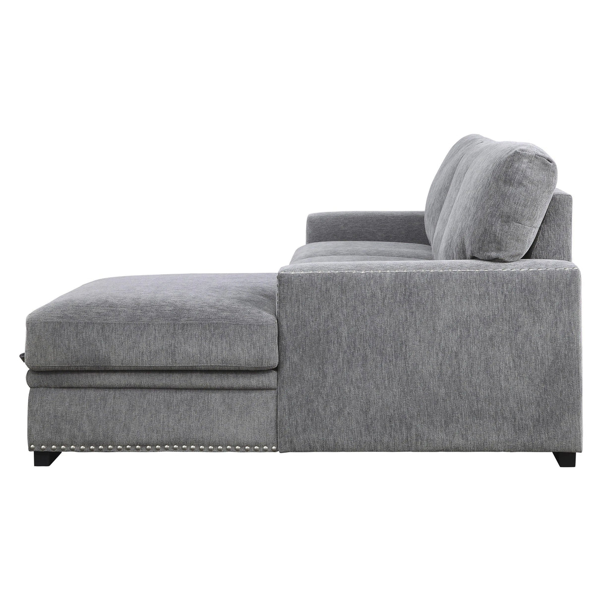 Morelia 2-Piece Sectional with Pull-out Bed and Right Chaise with Hidden Storage In Gray by Homelegance at Eve Furniture