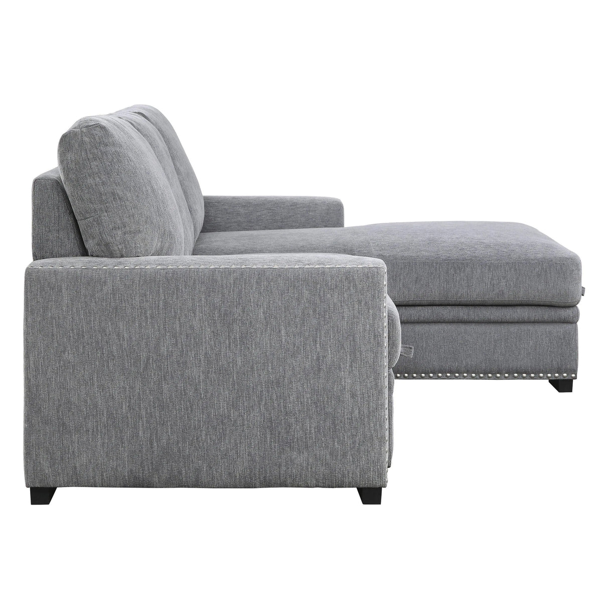 Morelia 2-Piece Sectional with Pull-out Bed and Right Chaise with Hidden Storage In Gray by Homelegance at Eve Furniture