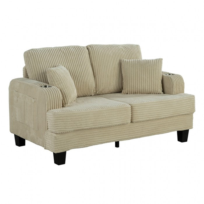 Moretaine Beige Loveseat by Furniture of America at Eve Furniture