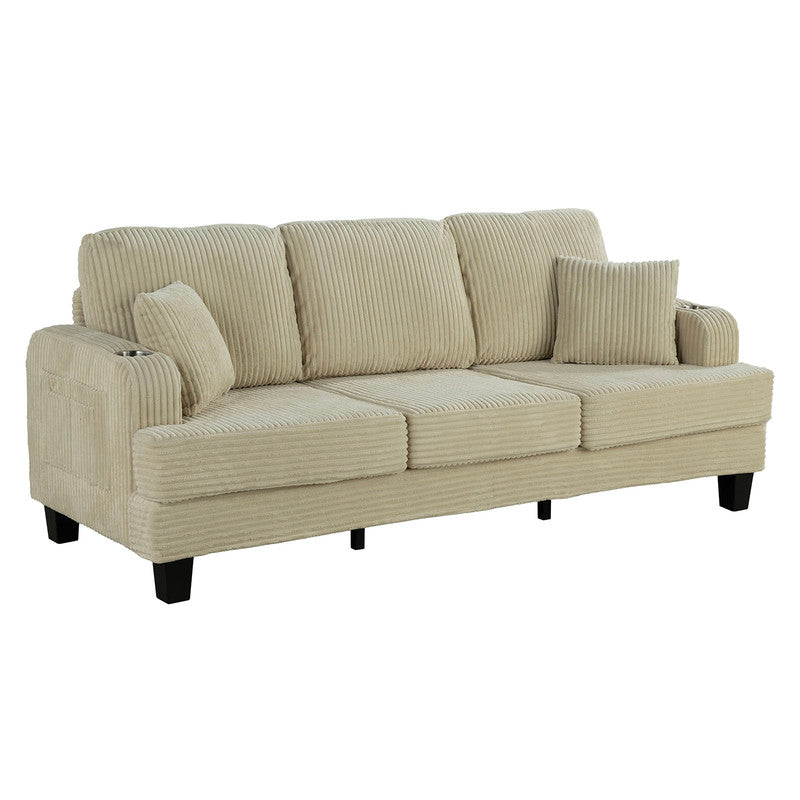 Moretaine Beige Sofa & Loveseat by Furniture of America at Eve Furniture