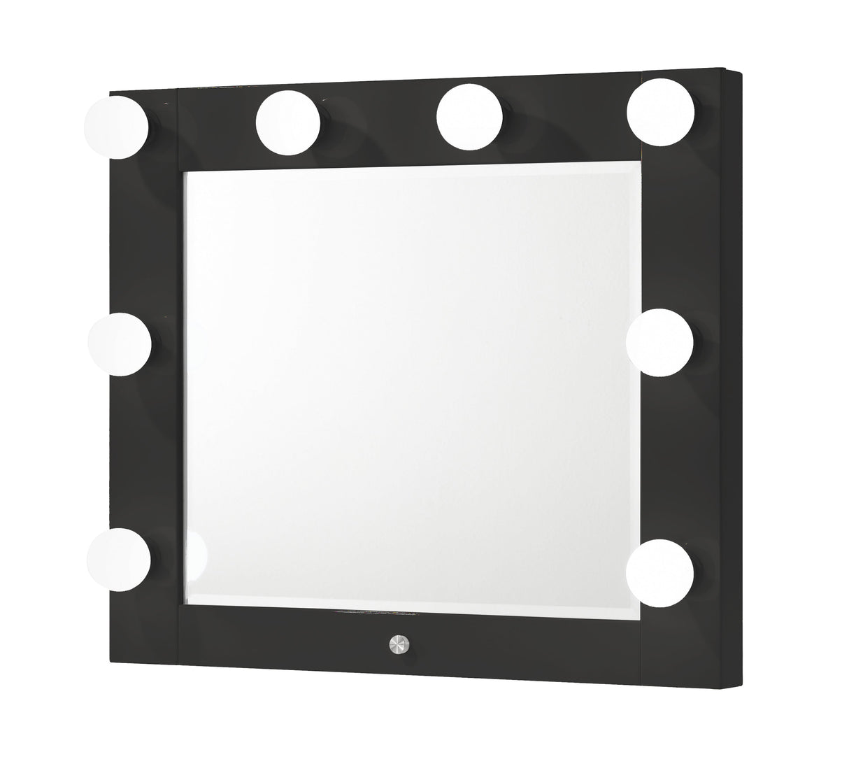 Morgan Black Vanity Set w/LED Mirror & Stool