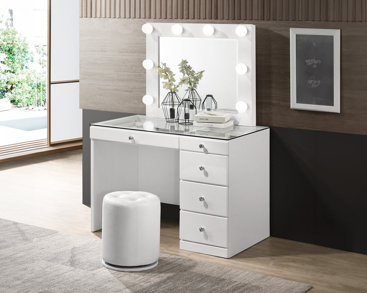 Morgan White Vanity Set w/LED Mirror