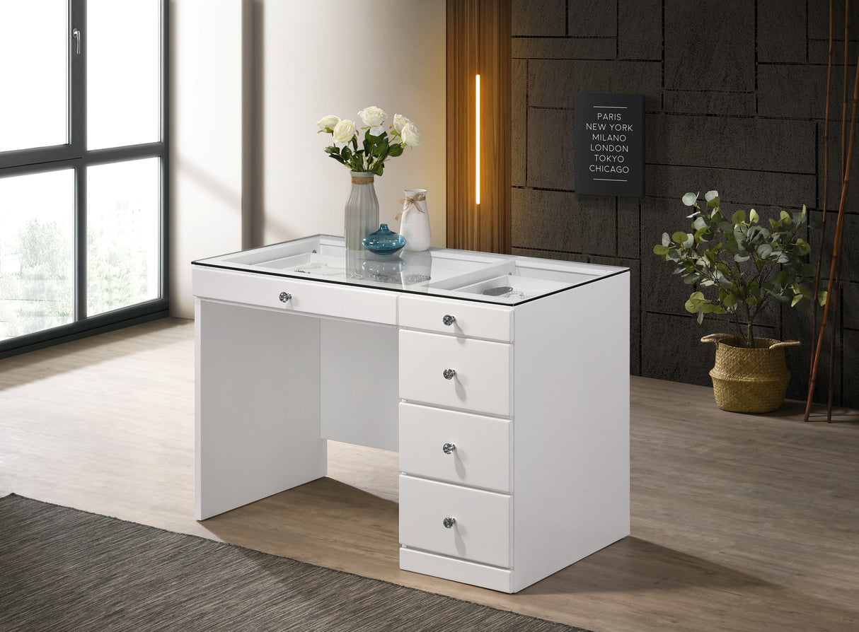Morgan White Vanity Set w/LED Mirror
