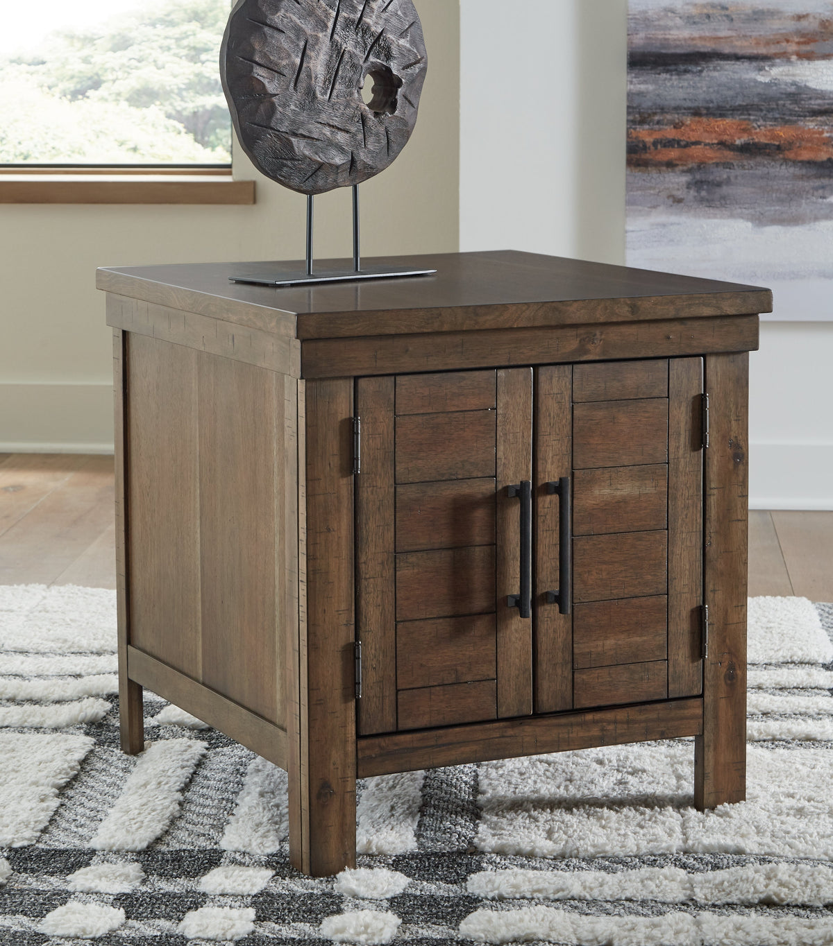 Moriville Coffee Table with 2 End Tables in Grayish Brown by Ashley at Eve Furniture